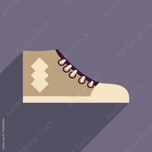Flat icon with long shadow casual gumshoes