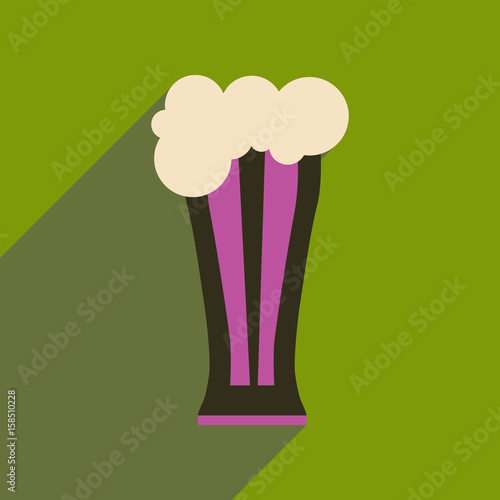 Flat web icon with long shadow glass of beer