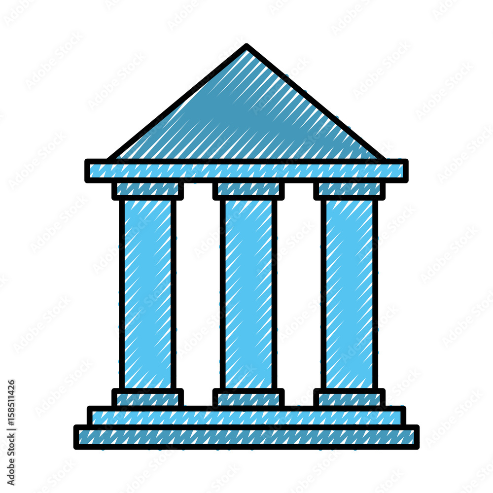 building with columns icon vector illustration design
