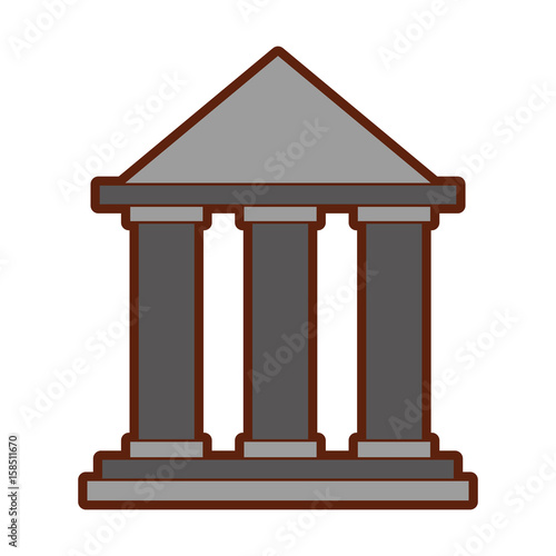 building with columns icon vector illustration design