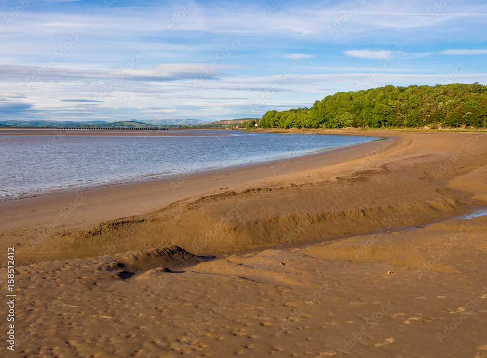 Channels in the sands at Arnside with Cumbrian hills in the background, Arnside, Lancashire, UK Channels in the sands at Arnside with Cumbrian hills in the background, Arnside, Lancashire, UK