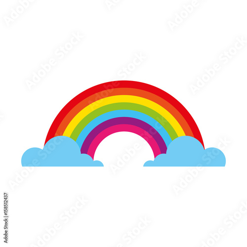 cute fantacy rainbow icon vector illustration design