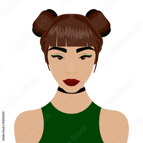 Vector illustration with hipster girl