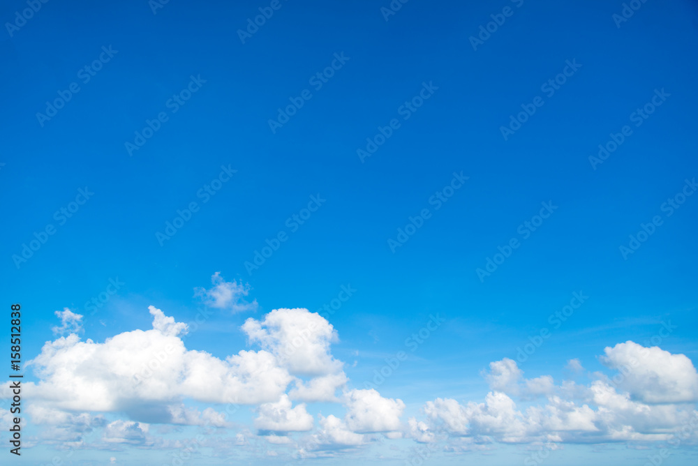 Simple Blue sky and cloud space for text