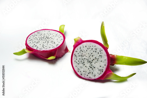 Juicy, tasty, appetizing, tropical fruit dragon on a white background. Food, fruit, tropics.