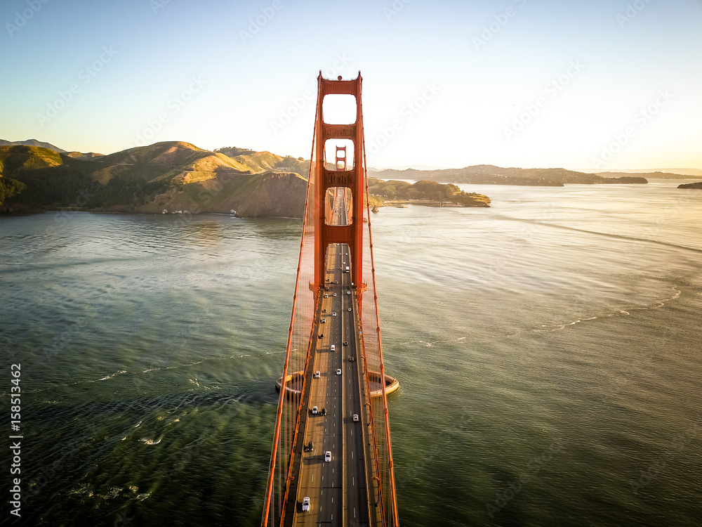 Aerial photo of Golden Gate Bridge in San Francisco California Aerial photo of Golden Gate Bridge in San Francisco California