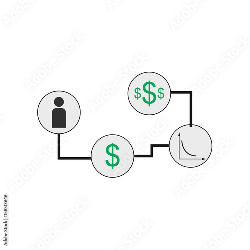 Flat web icon on white background monetary infographics 