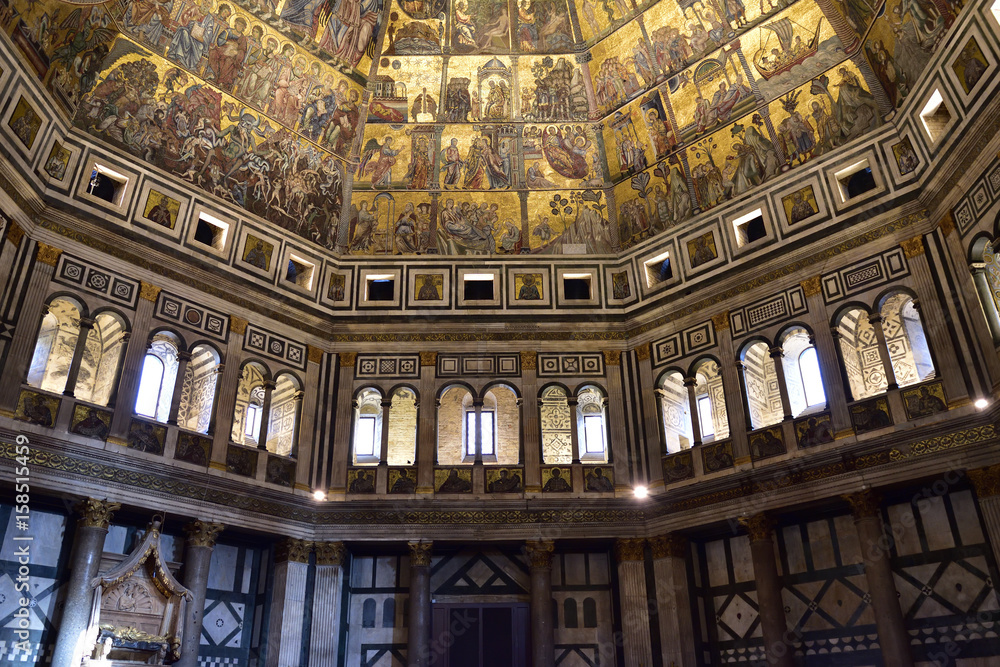 Kuppel des Baptisteriums in Florenz von Innen, Mosaik, gold