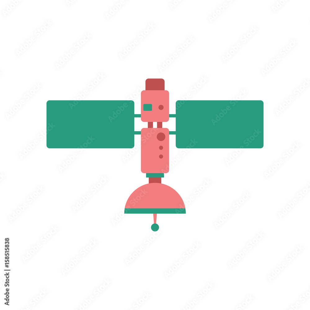 Flat web icon on white background satellite Flat web icon on white background satellite