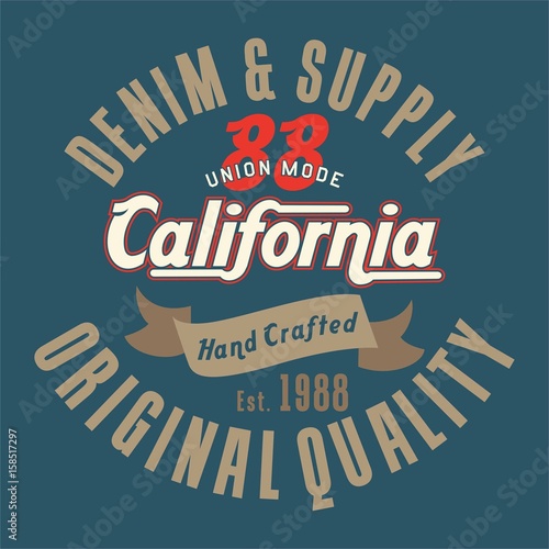 Design letters and numbers california original quality for t-shirts