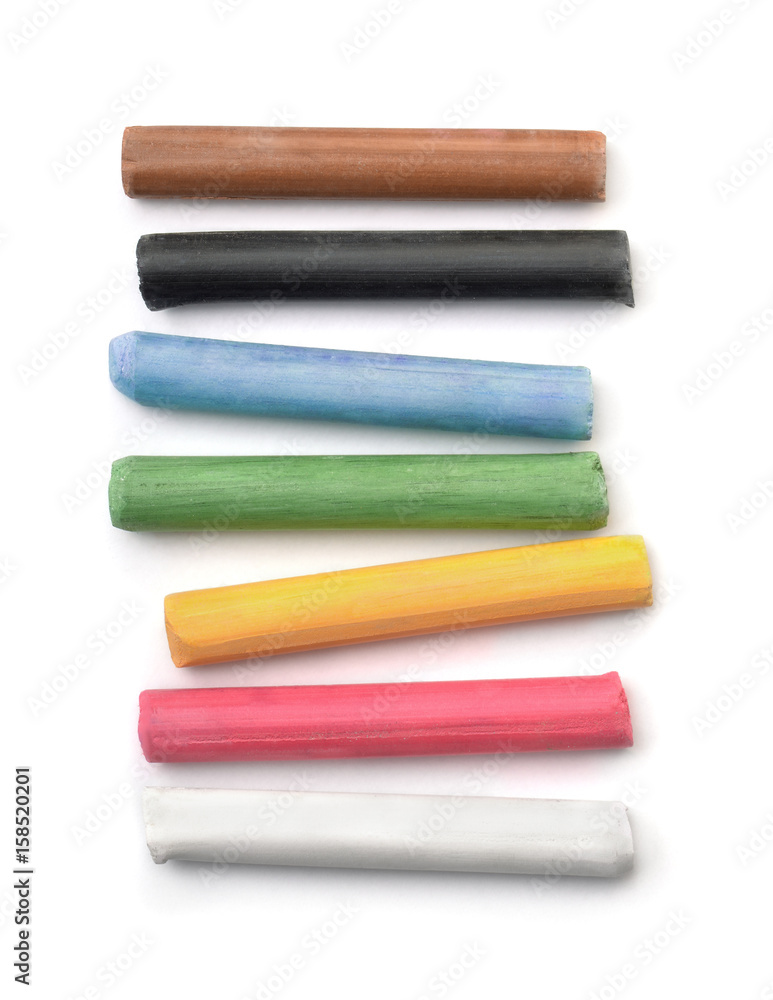 Top view of oil pastel sticks Top view of oil pastel sticks