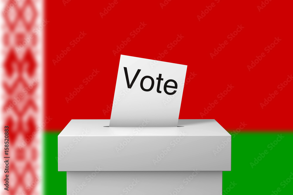 Belarus election ballot box and voting paper. 3D Rendering Belarus election ballot box and voting paper. 3D Rendering