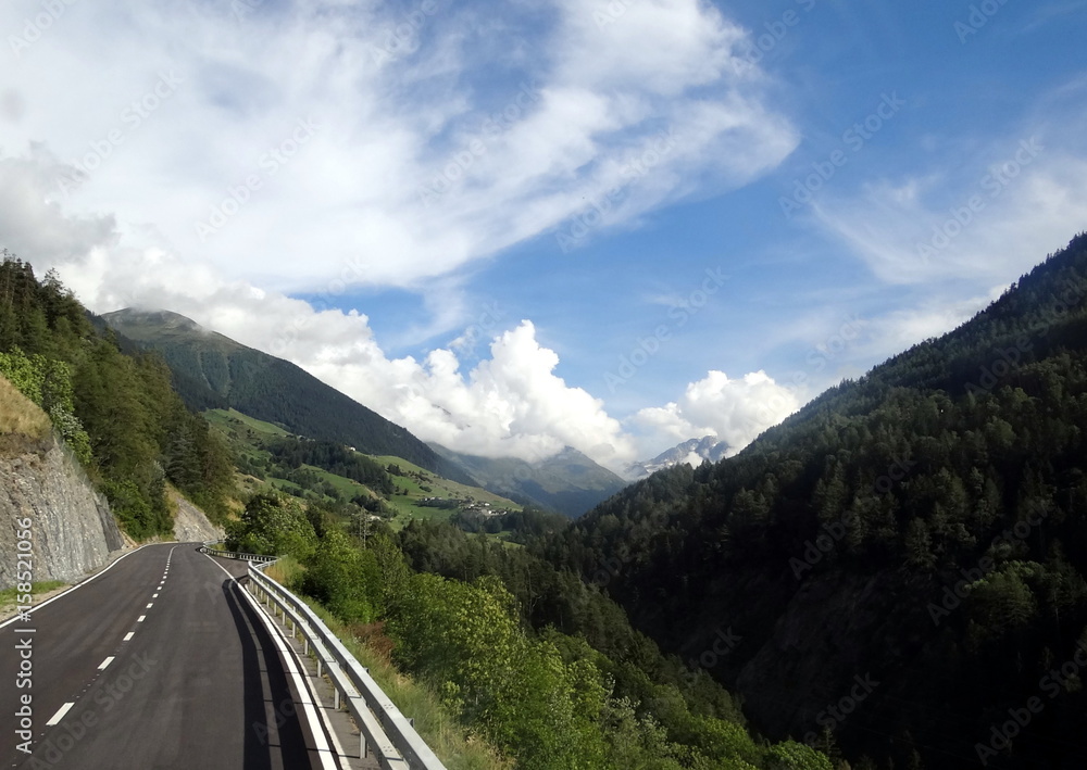 Swiss roads with amazing view