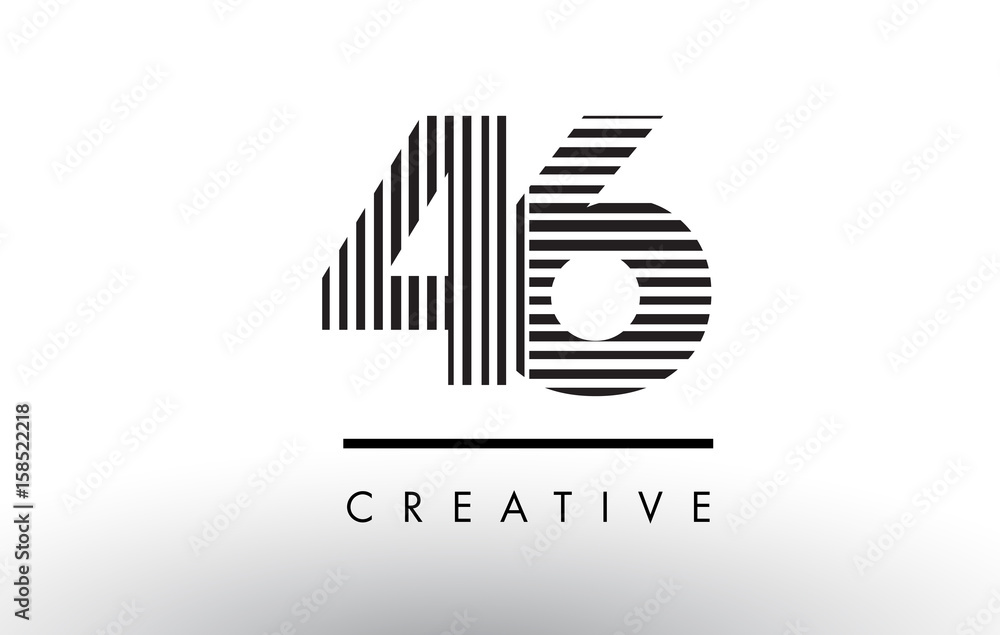 46 Black and White Lines Number Logo Design. 46 Black and White Lines Number Logo Design.