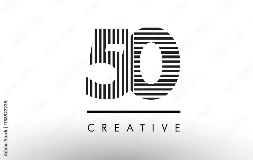 50 Black and White Lines Number Logo Design. 50 Black and White Lines Number Logo Design.