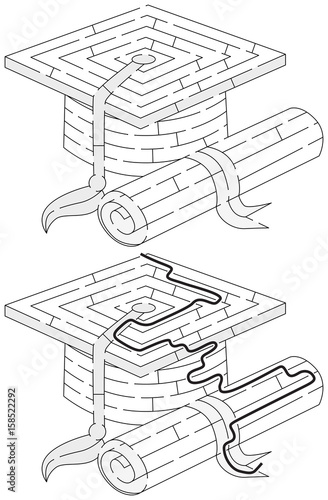 Easy academic cap maze
