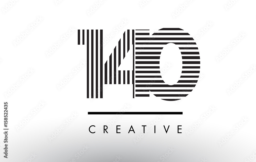 140 Black and White Lines Number Logo Design. 140 Black and White Lines Number Logo Design.