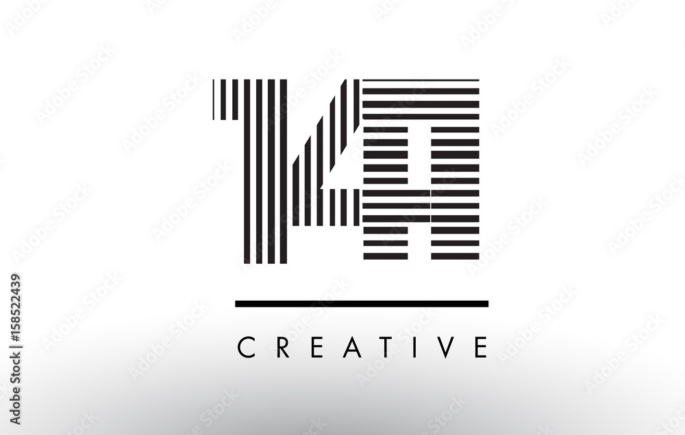 141 Black and White Lines Number Logo Design. 141 Black and White Lines Number Logo Design.