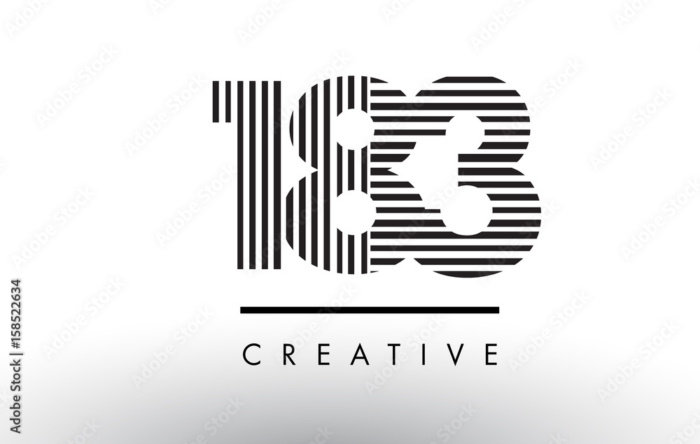 Obraz premium 183 Black and White Lines Number Logo Design.