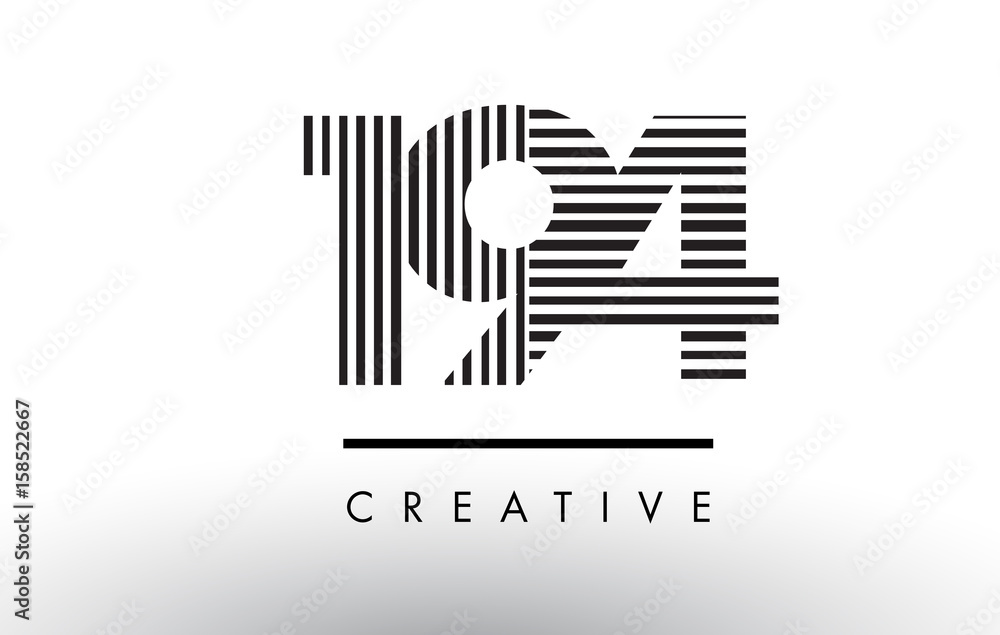 194 Black and White Lines Number Logo Design. 194 Black and White Lines Number Logo Design.