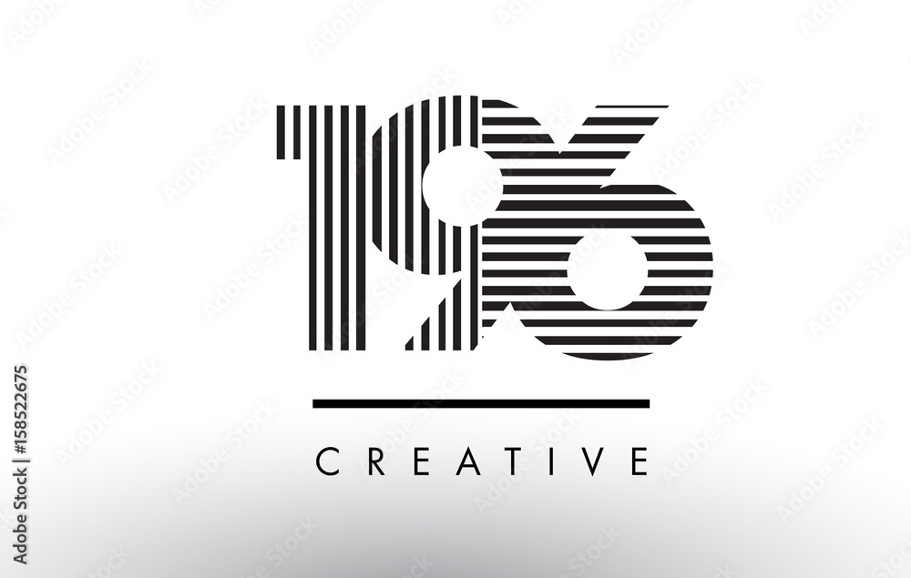 196 Black and White Lines Number Logo Design. 196 Black and White Lines Number Logo Design.