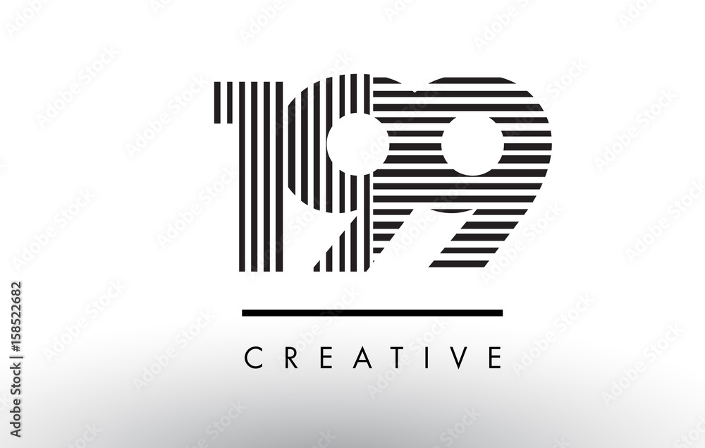 199 Black and White Lines Number Logo Design. 199 Black and White Lines Number Logo Design.