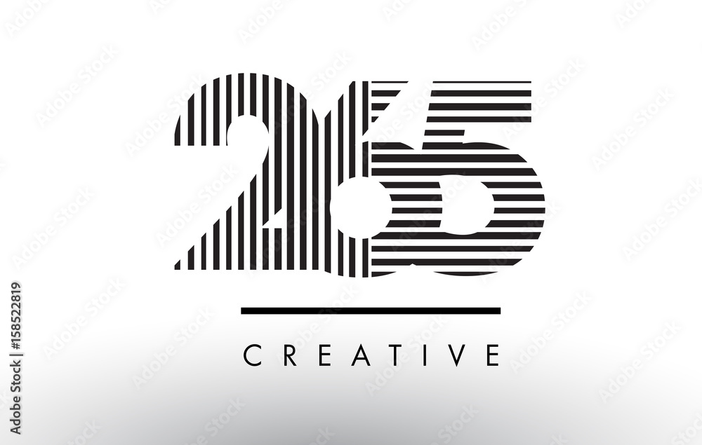 265 Black and White Lines Number Logo Design. 265 Black and White Lines Number Logo Design.