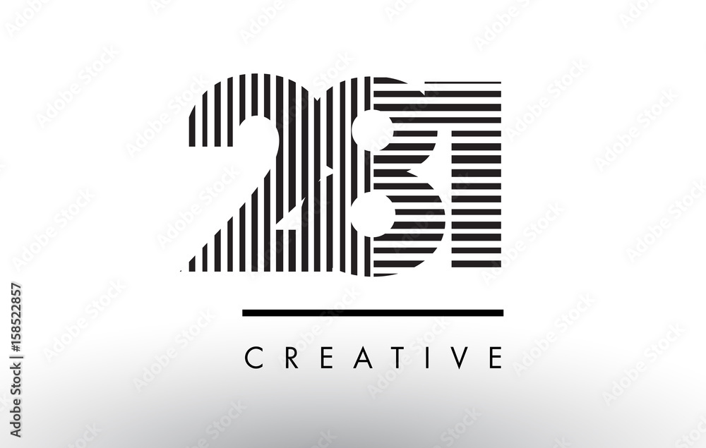 281 Black and White Lines Number Logo Design. 281 Black and White Lines Number Logo Design.