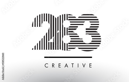 283 Black and White Lines Number Logo Design.