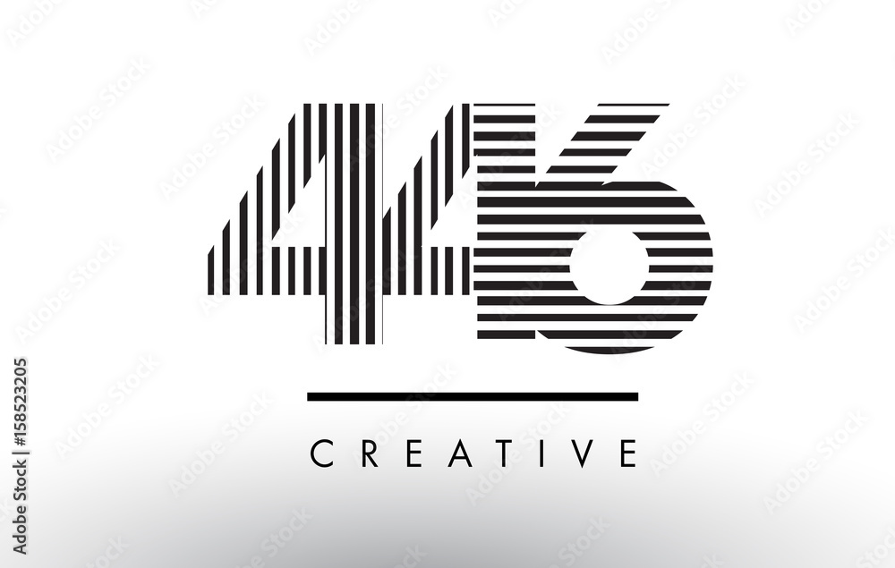 446 Black and White Lines Number Logo Design. 446 Black and White Lines Number Logo Design.