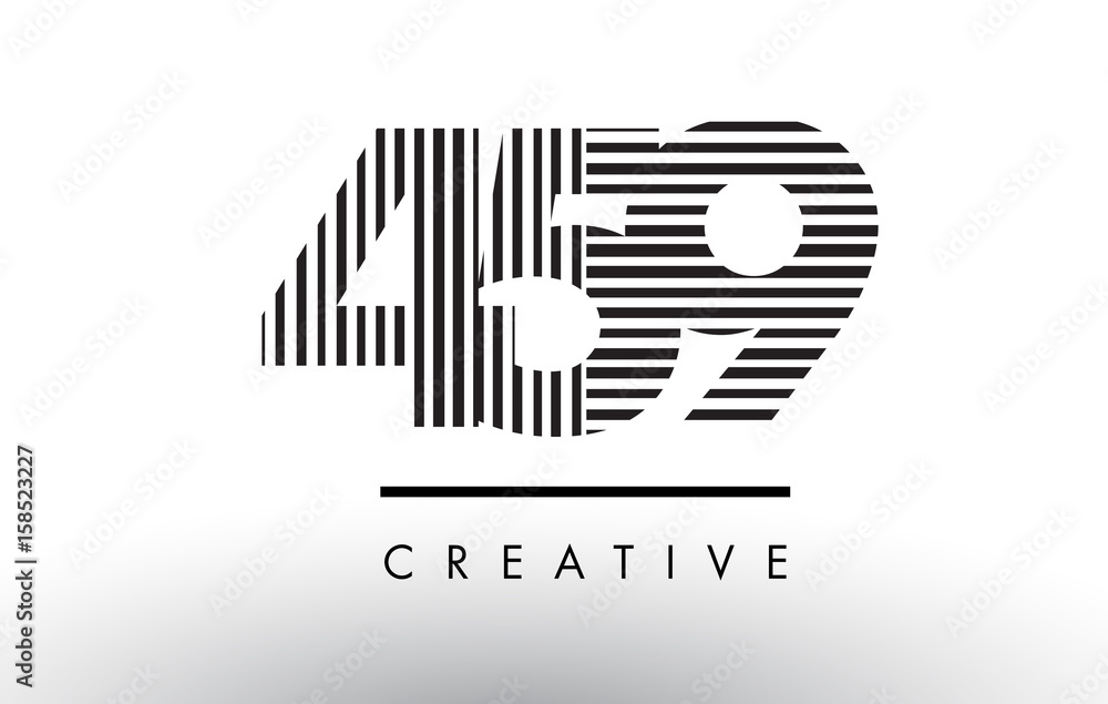 Obraz premium 459 Black and White Lines Number Logo Design.