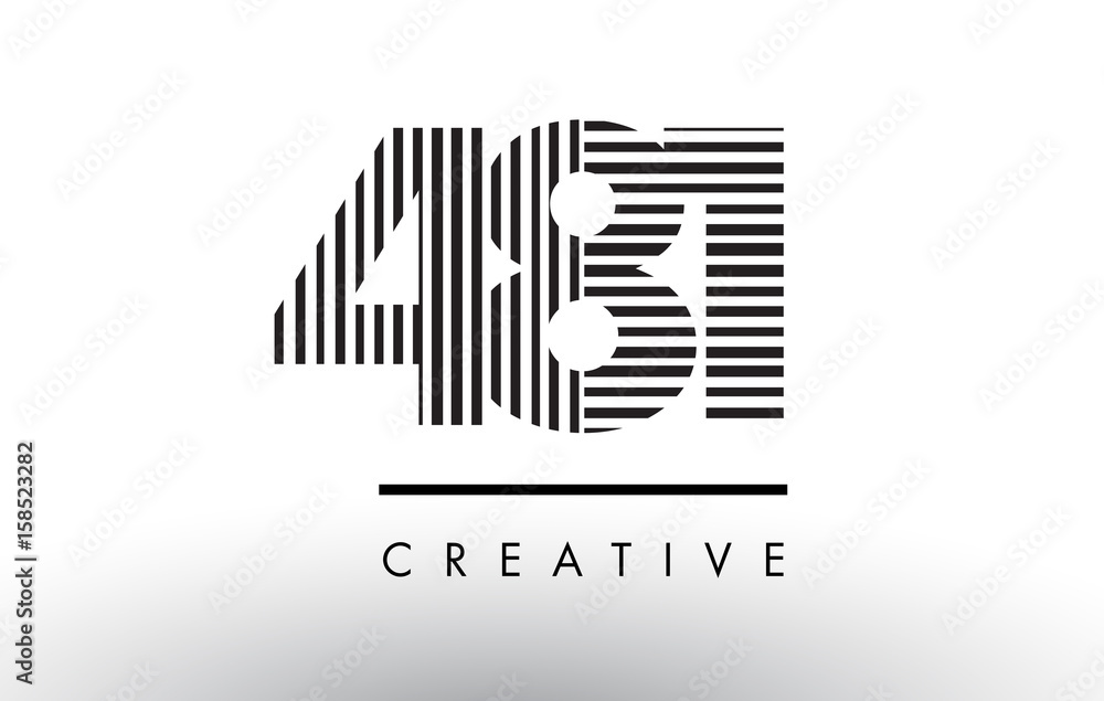 481 Black and White Lines Number Logo Design. 481 Black and White Lines Number Logo Design.