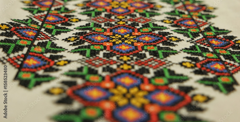 Obraz premium Ukrainian traditional ornaments, the cross-stitching