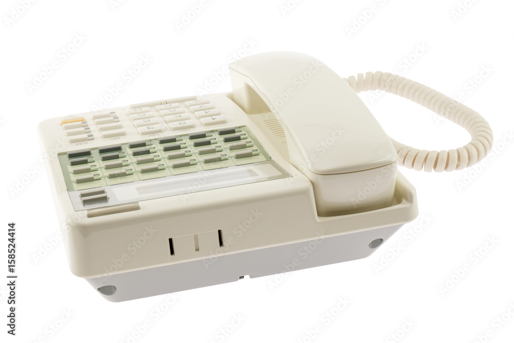 Landline phone / Landline phone, old telephone on white background. Landline phone / Landline phone, old telephone on white background.