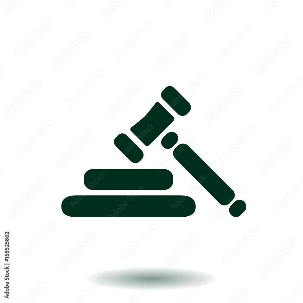 Auction hammer pictogram. Law judge gavel icon. Flat design style. Auction hammer pictogram. Law judge gavel icon. Flat design style.