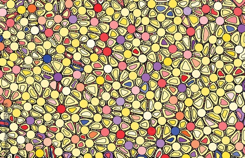 Abstract summer background consisting of abstract flowers