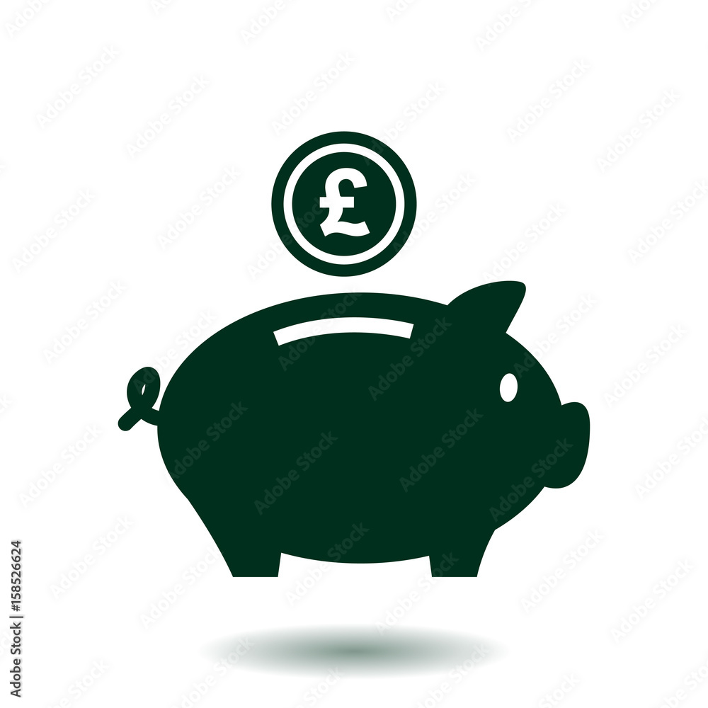 Piggy bank icon. Pictograph of moneybox. Flat design. Piggy bank icon. Pictograph of moneybox. Flat design.