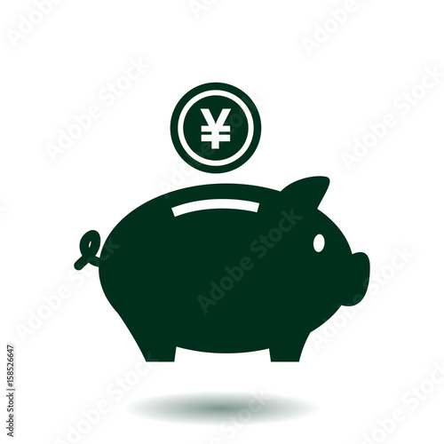 Piggy bank icon. Pictograph of moneybox. Flat design.