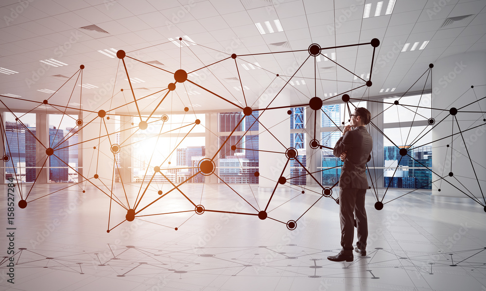 Networking and social communication concept as effective point for modern business Networking and social communication concept as effective point for modern business