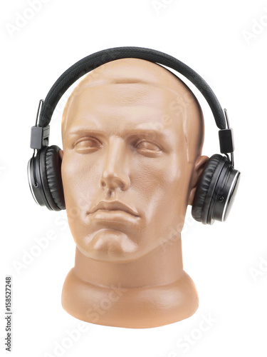 headphones on the head of the dummy