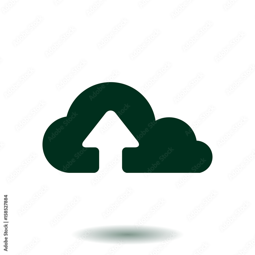 Upload from cloud icon. Upload button. Flat design style. Upload from cloud icon. Upload button. Flat design style.