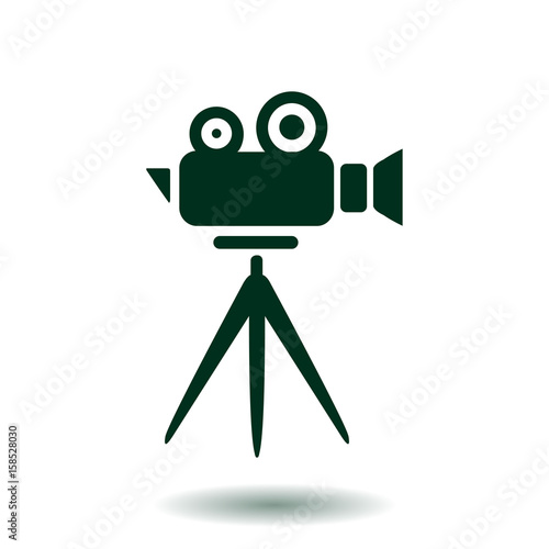 Cinema camera icon. Flat design style. Vector.