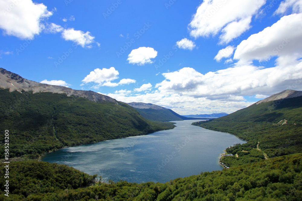 Lago Fagnano, also called Kami, view from Garibaldi Pass, Tierra Del Fuego, Argentina