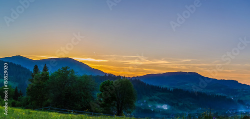 Fototapeta Naklejka Na Ścianę i Meble -  Background of Carpathian mountains landscape in Ukraine