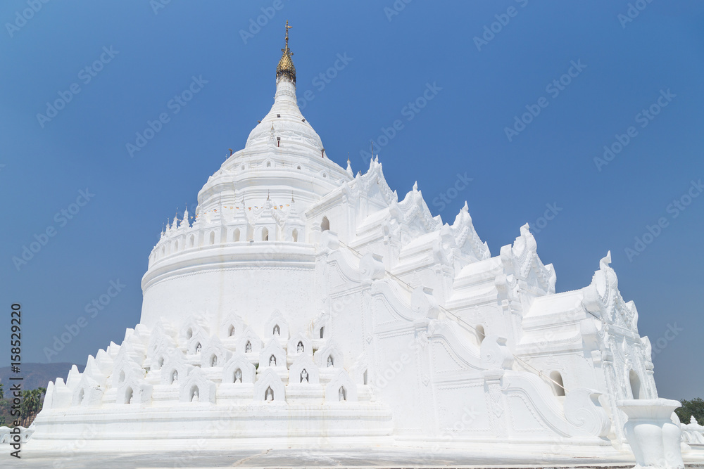 Hsinbyume (also known as Myatheindan) Pagoda is a large white pagoda in Mingun near Mandalay in Myanmar.
