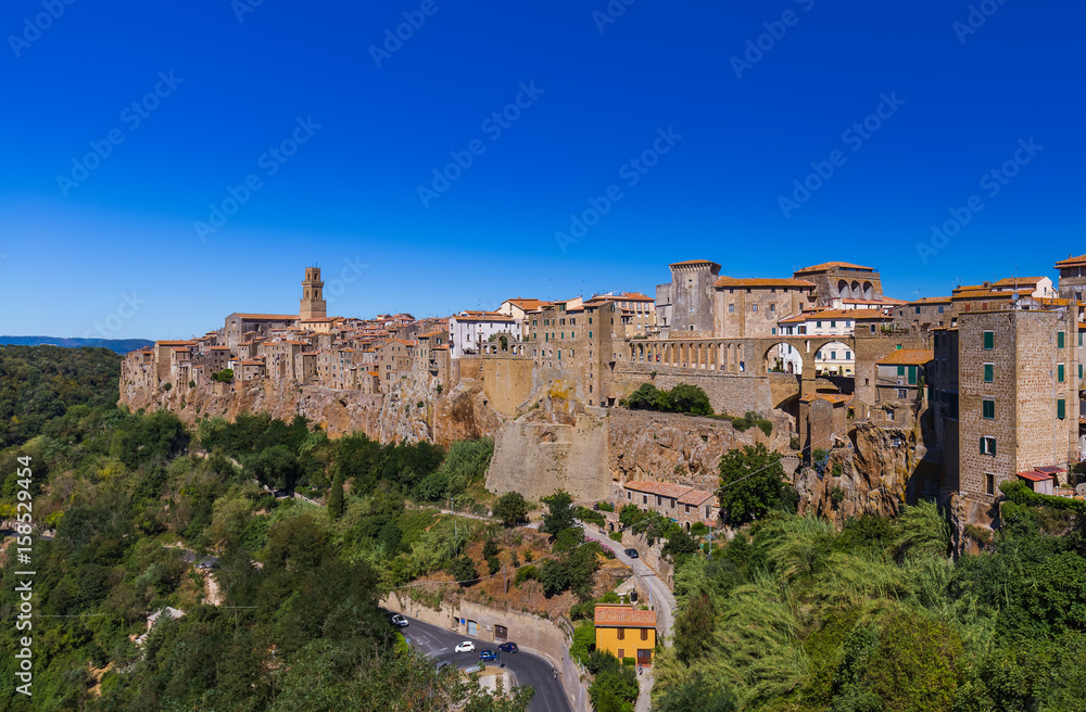 Pitigliano medieval town in Tuscany Italy