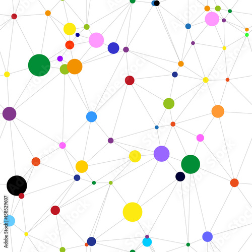 white seamless triangular pattern with color dots