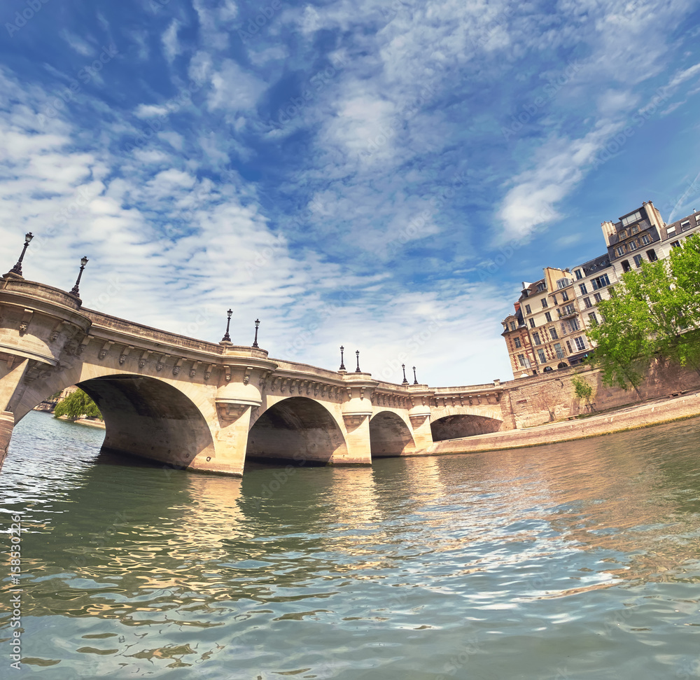 Pont Neuf bridge on Seine river in Paris, France