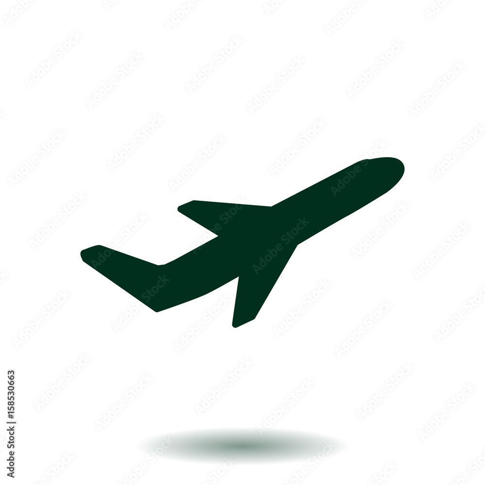 Airplane flight tickets air fly travel takeoff silhouette element. Plane symbol. Travel icon. Flat design. Airplane flight tickets air fly travel takeoff silhouette element. Plane symbol. Travel icon. Flat design.
