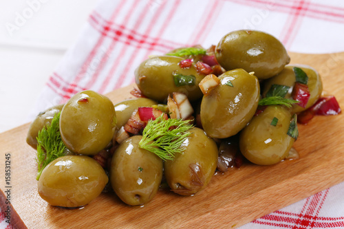 marinated green olives